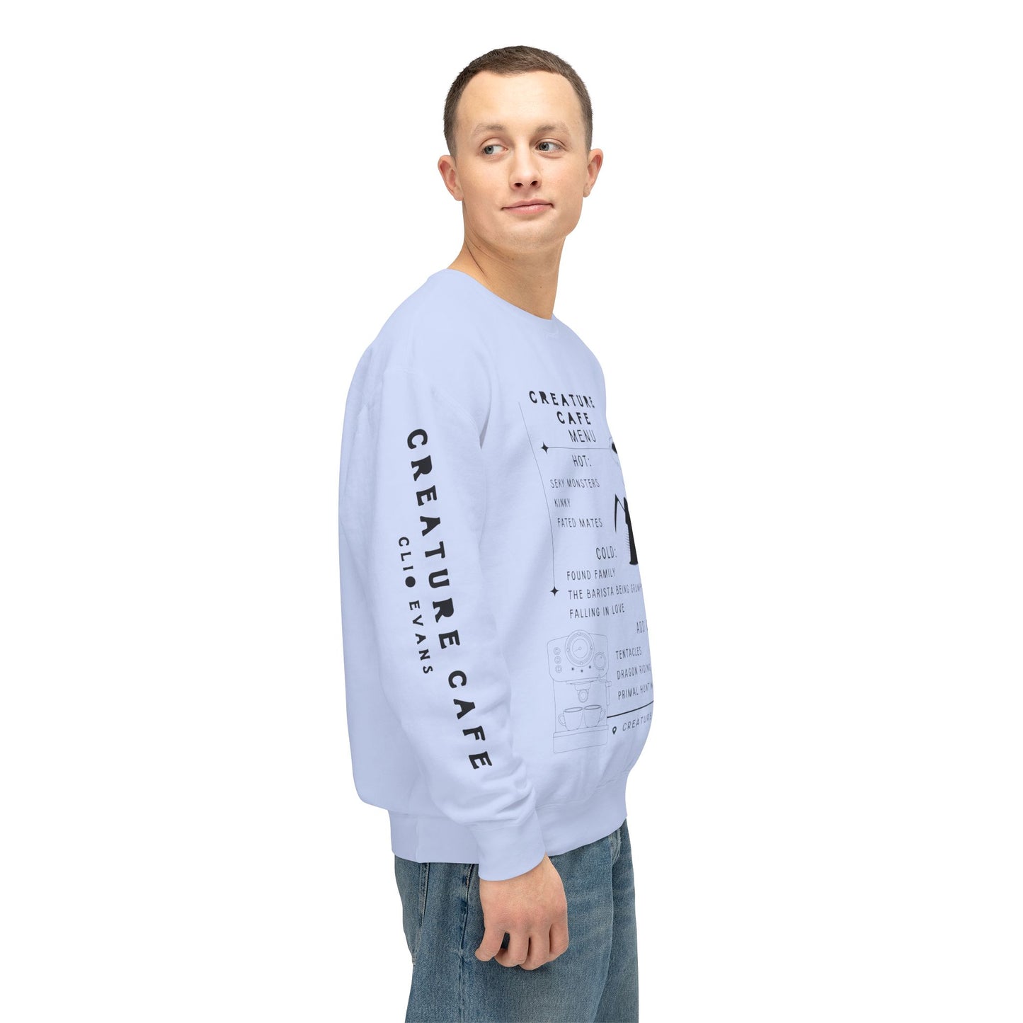 Creature Cafe Menu Lightweight Crewneck Sweatshirt