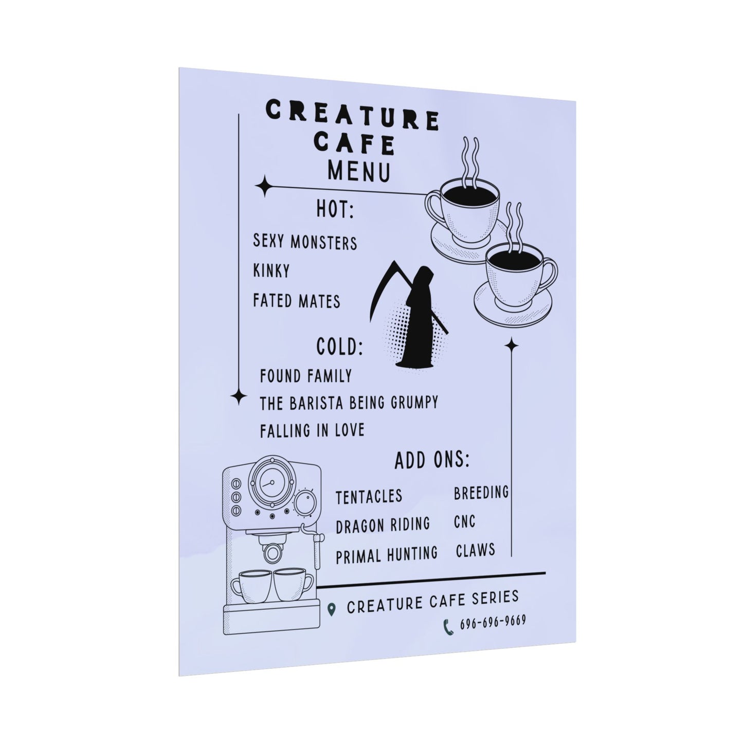 Creature Cafe Menu Poster