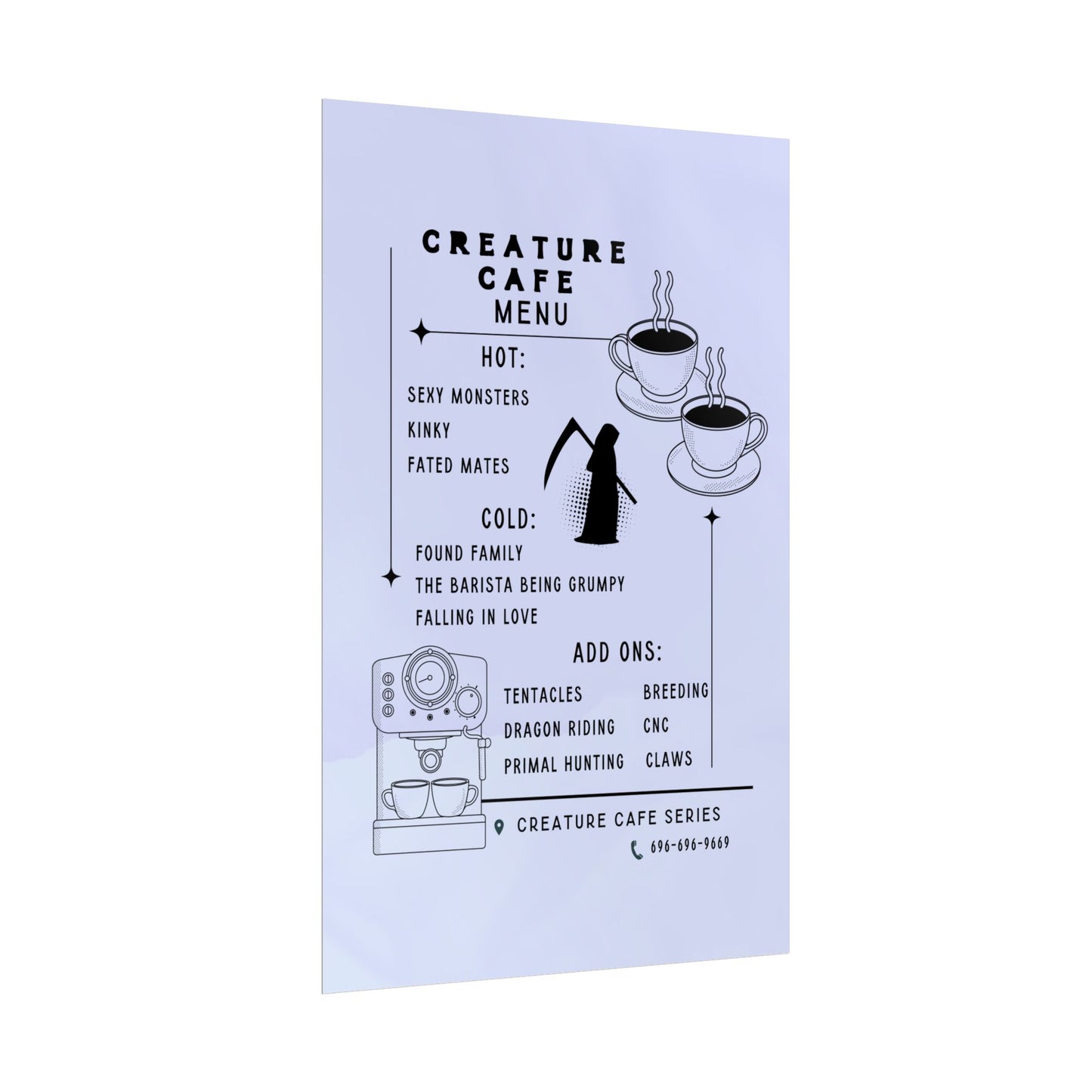 Creature Cafe Menu Poster