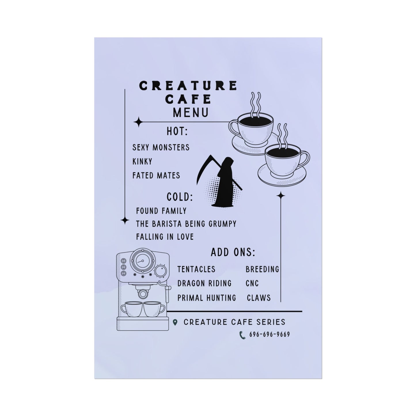 Creature Cafe Menu Poster