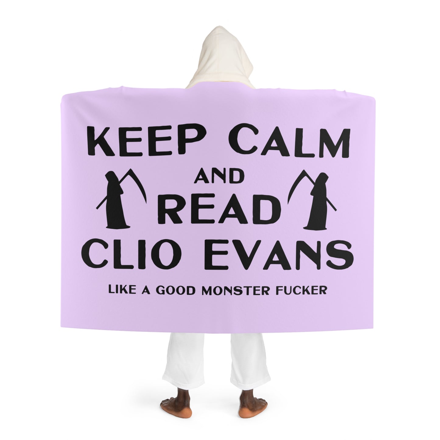 Keep Calm and Read Clio Evans (like a good monster fucker) Hooded Sherpa Fleece Blanket