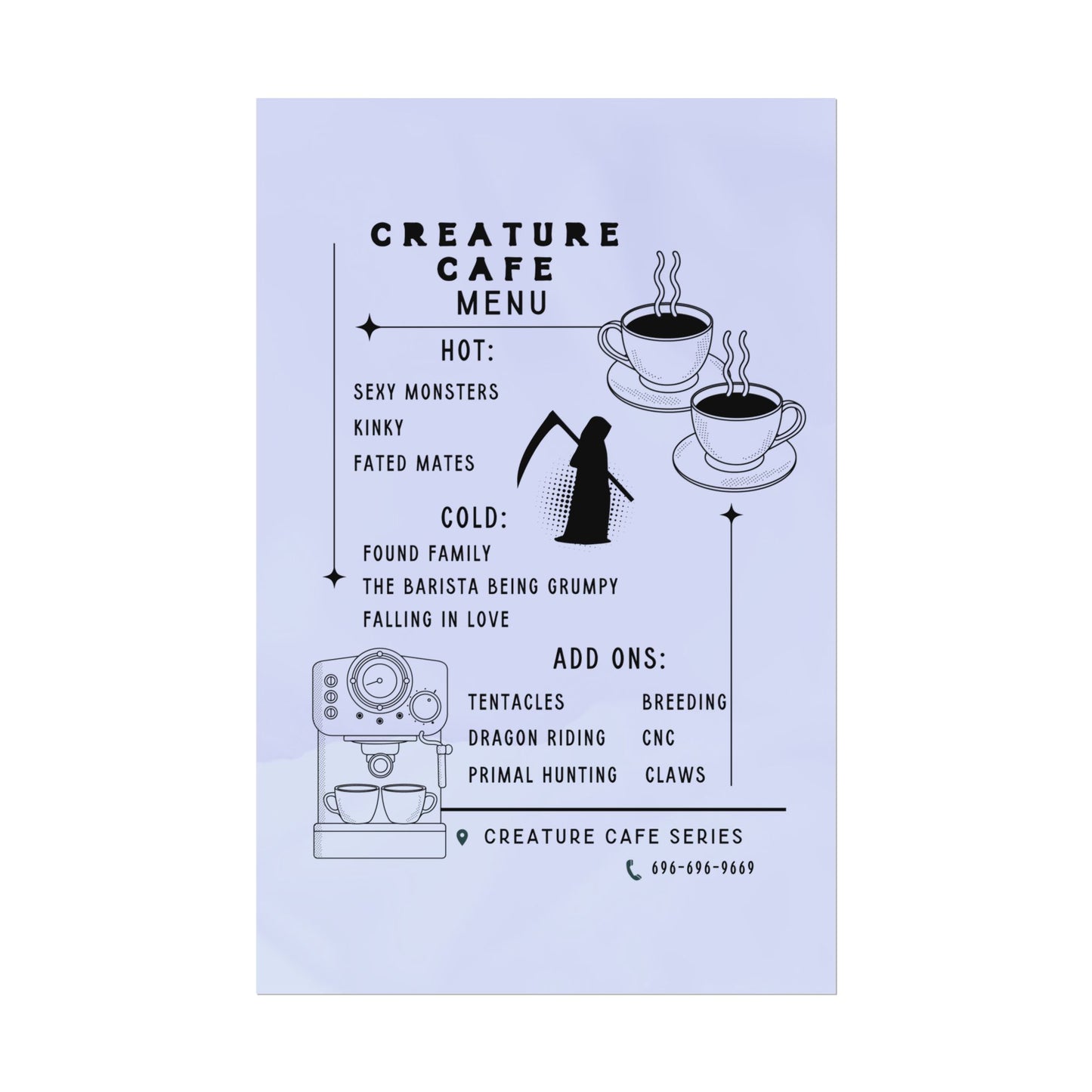 Creature Cafe Menu Poster