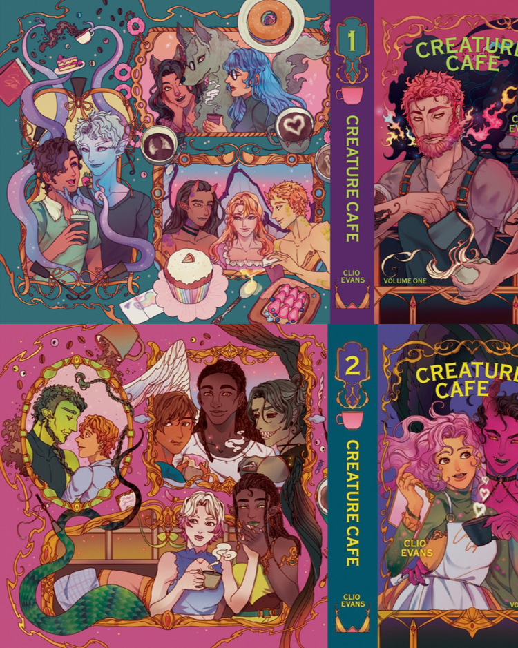 Creature Cafe Volumes 1 & 2 PREORDER (New art inside + foil edges + NSFW Vellum Overlays)