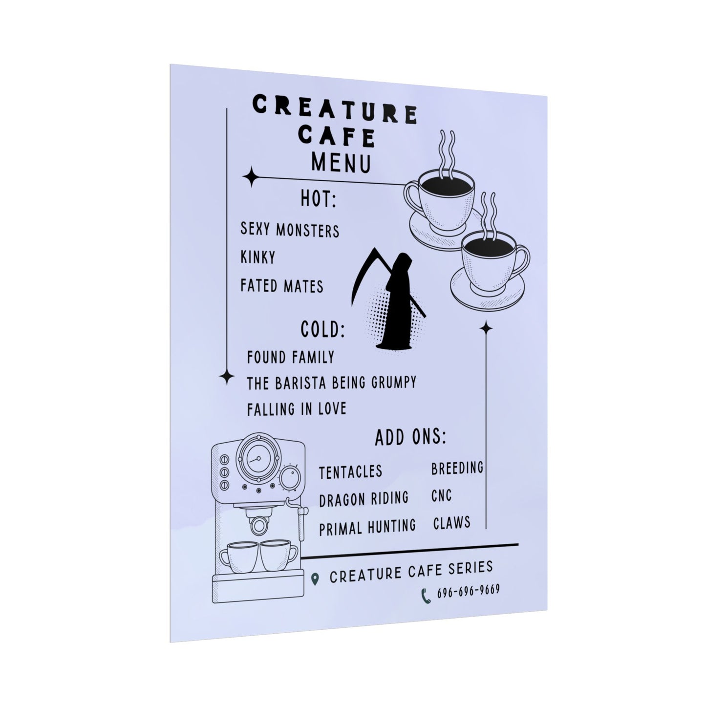 Creature Cafe Menu Poster