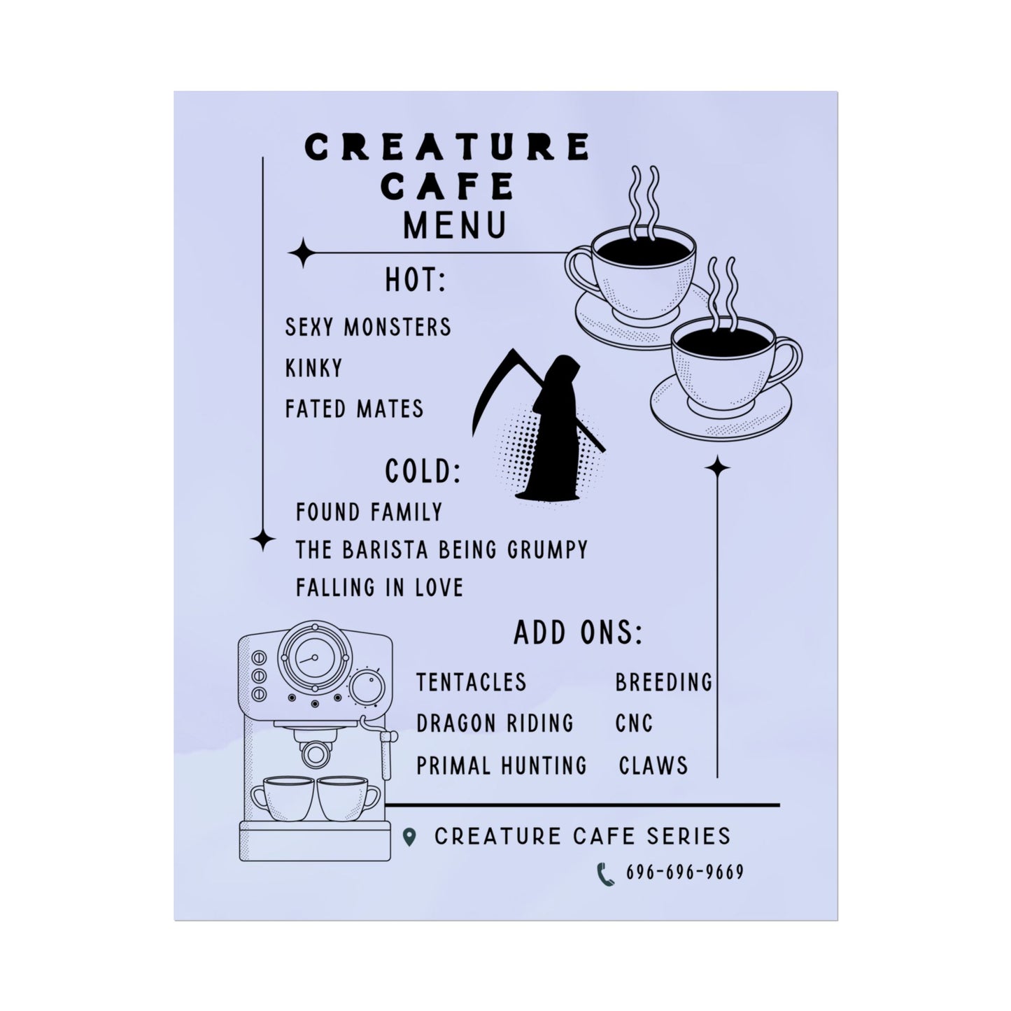 Creature Cafe Menu Poster