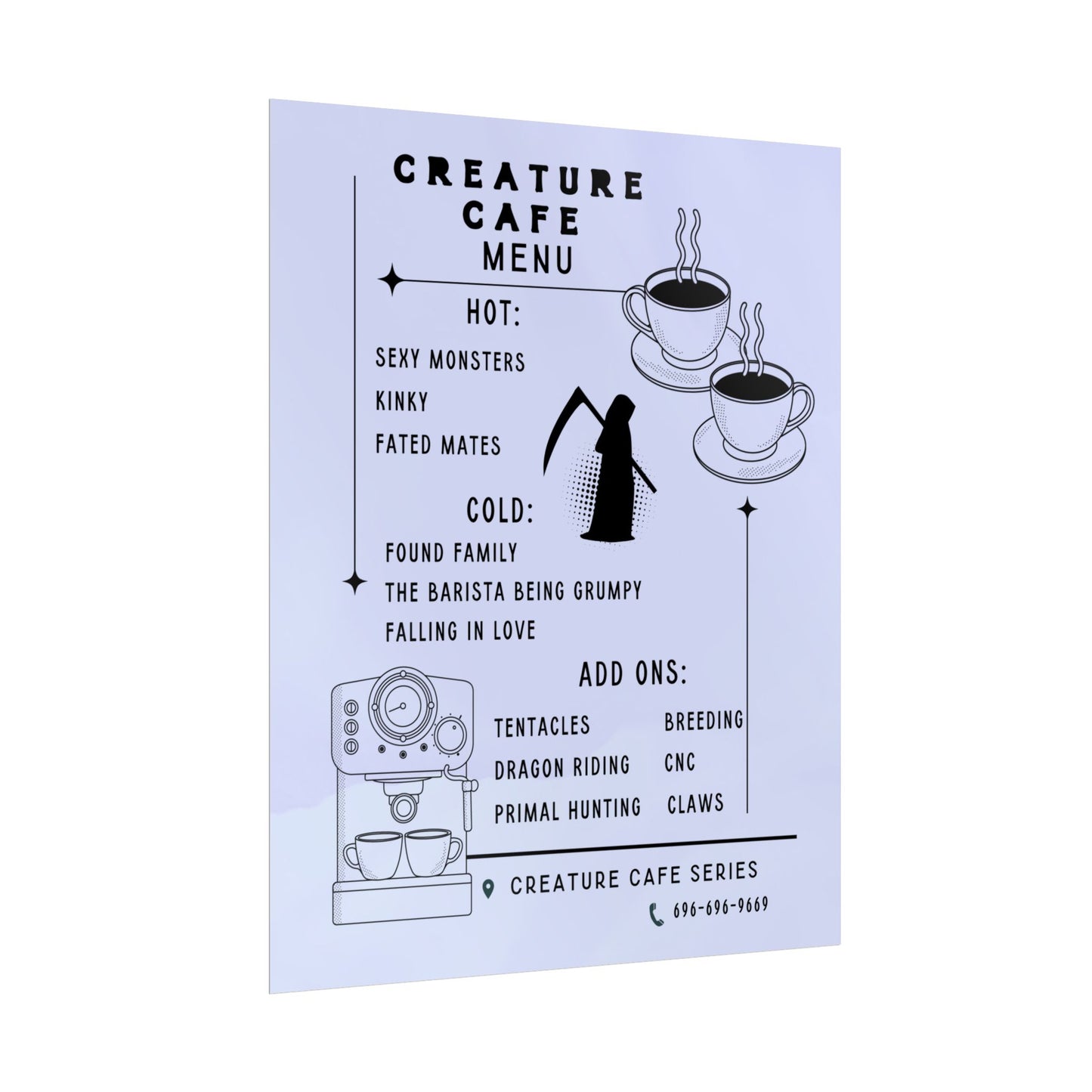 Creature Cafe Menu Poster