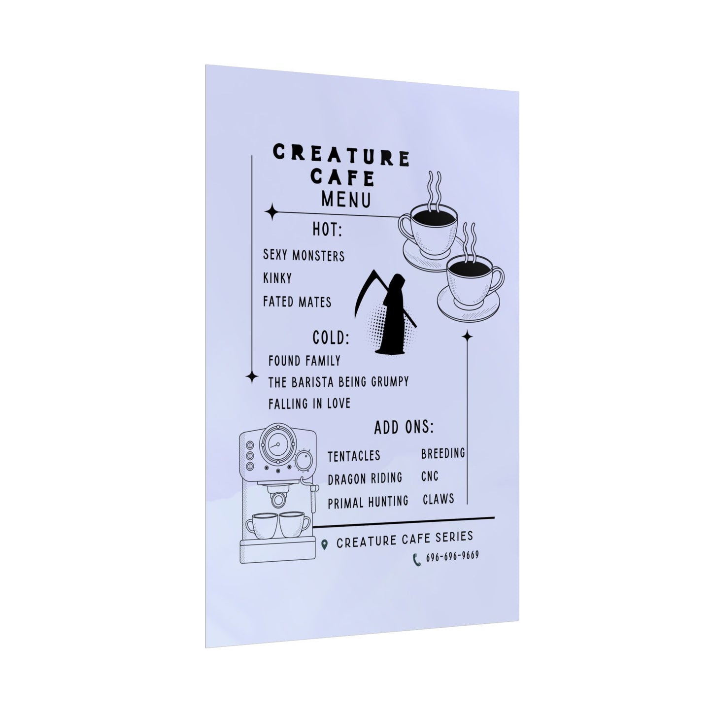 Creature Cafe Menu Poster