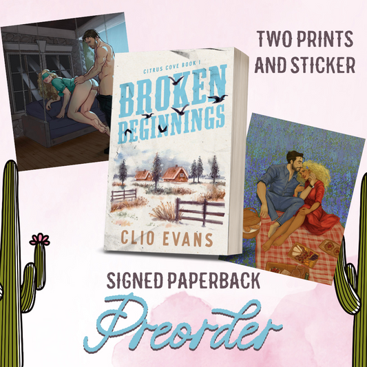 Broken Beginnings Signed Paperback + Prints and Sticker Preorder